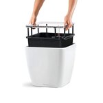 LECHUZA Jardinière de table QUADRO LS 21 ALL-IN-ONE Blanc brillant