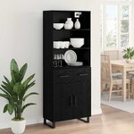 vidaXL Haut Armoire Chêne noir 69 5 x 34 x 180 cm Bois d'ingénierie