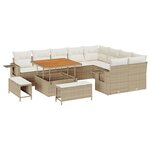 vidaXL Ensemble de canapé de jardin 12 Pièces Beige et crème polyrotin