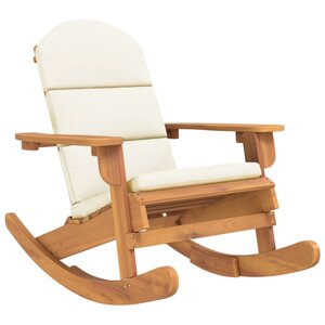 vidaXL Chaise à bascule Adirondack avec coussins bois massif d'acacia