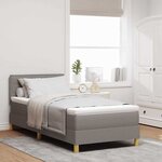 vidaXL Lit à ressorts avec matelas Taupe 90 x 200 cm tissu