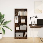 vidaXL Bibliothèque chêne fumé 60x24x143 cm bois d'ingénierie