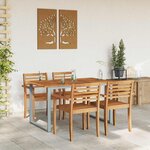 vidaXL Table de Jardin Gris 140 x 80 x 75 cm Bois d'Acacia Massif