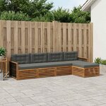 vidaXL Ensemble de canapés d'extérieur 5 Pièces Naturel et Anthracite