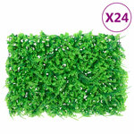  vidaXL Clôture feuilles de fougère artificielles 24 Pièces vert 40x60 cm