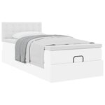 VidaXL Lit ottoman avec matelas blanc 90x190 cm similicuir
