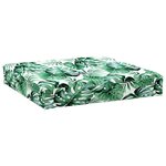 vidaXL Coussin de palette à motif de feuilles 60x60x9 5 cm tissu
