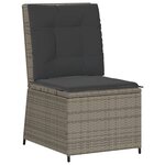 vidaXL Canapé inclinable de jardin avec coussins gris résine tressée