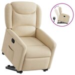 vidaXL Fauteuil inclinable Crème Tissu