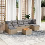 vidaXL Salon de jardin avec coussins 8Pièces mélange beige résine tressée