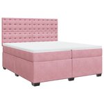 vidaXL Sommier à lattes de lit avec matelas Rose 200x200 cm Velours