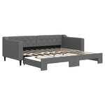 vidaXL Lit de jour avec gigogne sans matelas gris foncé 90x190 cm