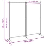 vidaXL Paravent à 2 panneaux Beige 175 x 180 cm Tissu