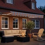 vidaXL Auvent rétractable électrique Bleu  Orange  Blanc 3 x 2 5 m