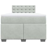 vidaXL Sommier à lattes de lit et matelas gris clair 120x190cm velours