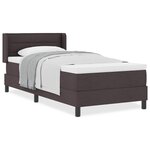 vidaXL Lit boxspring avec matelas Marron foncé 80 x 200 cm