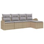 vidaXL Ensemble de canapé de jardin 5 Pièces beige et gris clair
