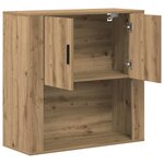 vidaXL Meuble mural chêne artisanal 80 x 33 x 80 cm Bois d'ingénierie