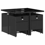 vidaXL Ensemble à manger de jardin 9Pièces coussins noir résine tressée