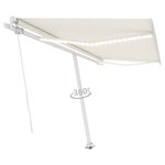 vidaXL Auvent manuel rétractable avec LED 450x350 cm Crème