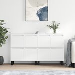 vidaXL Buffets 2 Pièces blanc brillant bois d'ingénierie