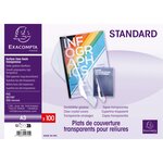 Couverture de reliure exacompta pvc 20/100 transparente incolore a3 - paquet de 100