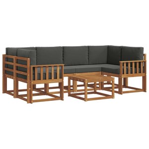 vidaXL Ensemble de canapés d'extérieur 7 pc Naturel et Anthracite