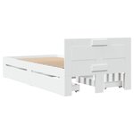 vidaXL Cadre de lit et tête de lit blanc 100x200 cm bois d'ingénierie