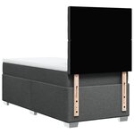 vidaXL Sommier à lattes de lit et matelas Gris foncé 90x190 cm Tissu