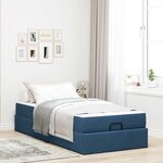 vidaXL Cadre de lit avec matelas Bleu 80 x 200 cm tissu