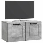 vidaXL Meuble TV mural Gris béton 59 5 x 31 x 30 cm Bois d'ingénierie