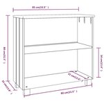 vidaXL Buffet HAMAR Gris foncé 85x35x80 cm Bois massif de pin