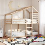 vidaXL Lit superposé sans matelas 90x200 cm bois de pin massif