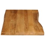 vidaXL Dessus de table 100x60x2 5 cm bord vivant bois massif manguier