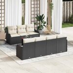 vidaXL Ensemble de canapé de jardin 8 Pièces Noir Poly rotin