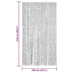 vidaXL Rideau anti-mouches gris 100x230 cm chenille