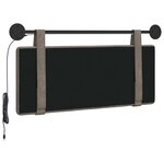 vidaXL Tête de lit suspendue Avec lumière LED Gris PU antique