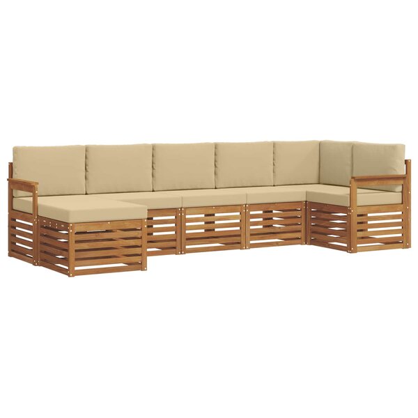 vidaXL Ensemble de canapés d'extérieur 7 pc Naturel et Beige