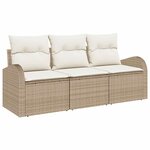 vidaXL Ensemble de canapé de jardin Beige polyrotin