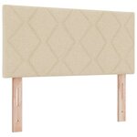 vidaXL Lit à ressorts avec coussin Crème 90 x 200 cm tissu