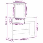 vidaXL Coiffeuse Bois Ancien 100 x 40 x 130 cm Bois d'ingénierie