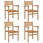 vidaXL Chaises empilables de jardin 4 Pièces Marron 55 5 x 55 5 x 90 cm