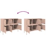 vidaXL Buffet rose 100 5x39x79 cm acier laminé à froid