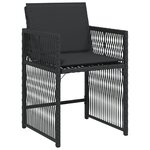 vidaXL Ensemble de 5 Pièces de Salle à Manger de Jardin avec Coussins en Noir et Rattan Poly