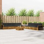 vidaXL Ensemble de canapés d'extérieur 9 Pièces Naturel et Anthracite