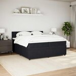 vidaXL Sommier à lattes de lit et matelas Noir 200x200 cm Velours