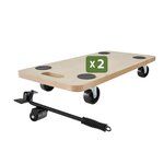 Pack and Move - Kit levier soulève Meubles - 2 Chariot Roulettes 150 kg - Lève Porte 100 KG - Pour meubles lourds - Déplacer meubles et Portes