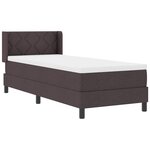 vidaXL Lit à ressorts avec coussin Marron foncé 200 x 80 cm tissu