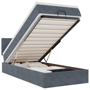 vidaXL Cadre de lit ottoman avec matelas gris foncé 80x200 cm velours