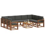 vidaXL Ensemble de canapés d'extérieur 10 Pièces Naturel et Anthracite